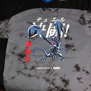 Grey Tie Dye yu-gi-oh shirt Large